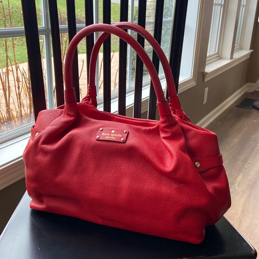 Kate Spade Stevie Purse Birkshire Road Poppy Leather NWT